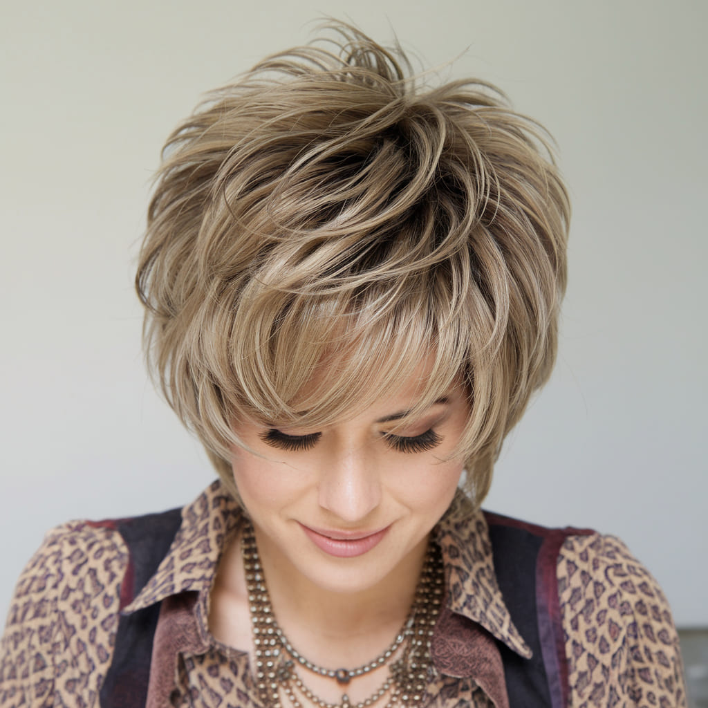 Voluminous Layered Pixie Cut