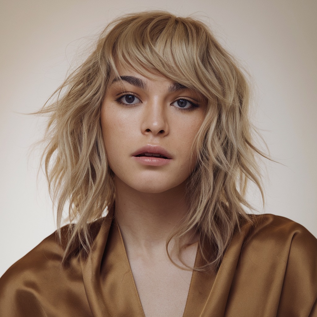 Bold Layers with Asymmetrical Bangs