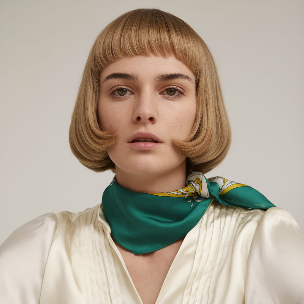 Modern Bowl Cut with Straight Blunt Fringe