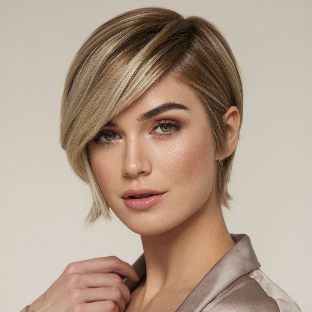 Side-Parted Pixie Bob