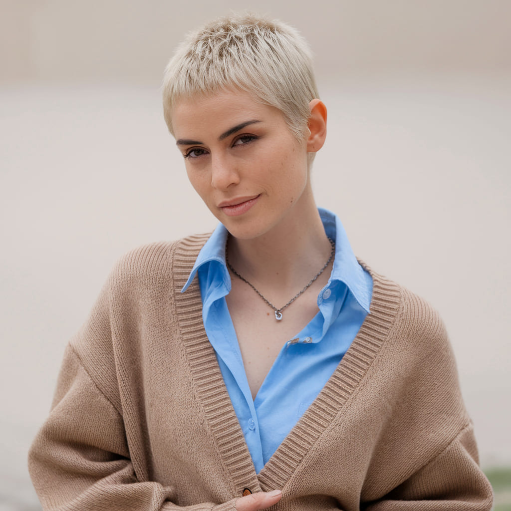 Textured Pixie with Tiny Micro Fringe