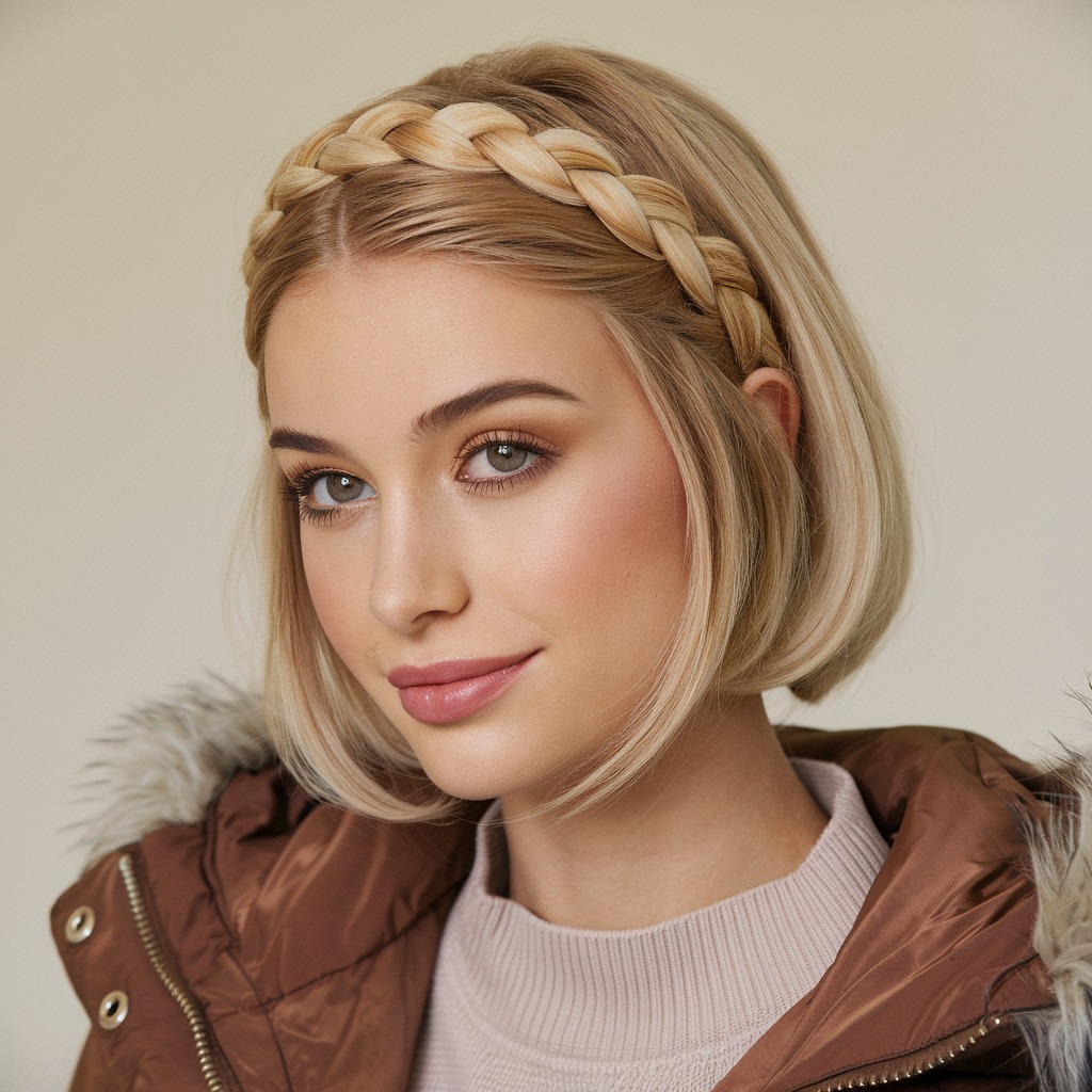 Braided Headband with Short Bob