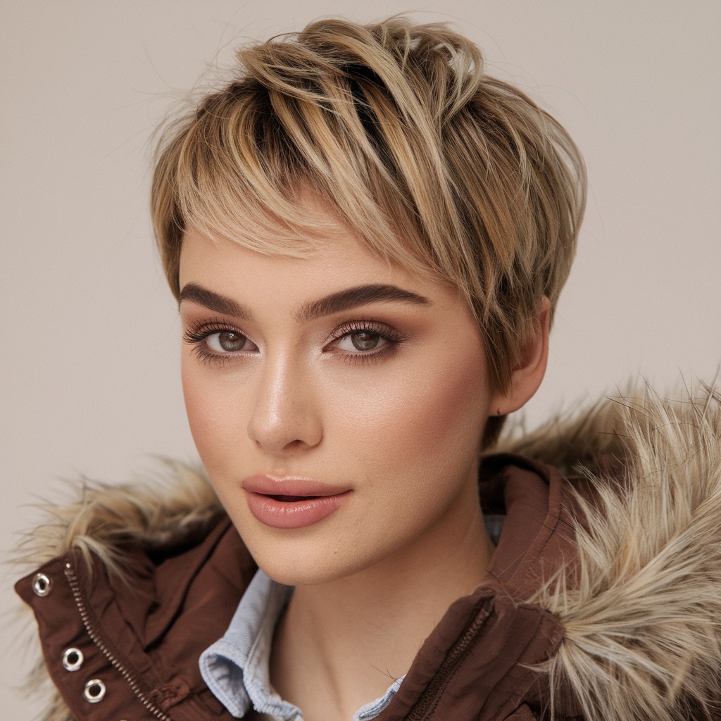 Choppy Pixie with Highlights