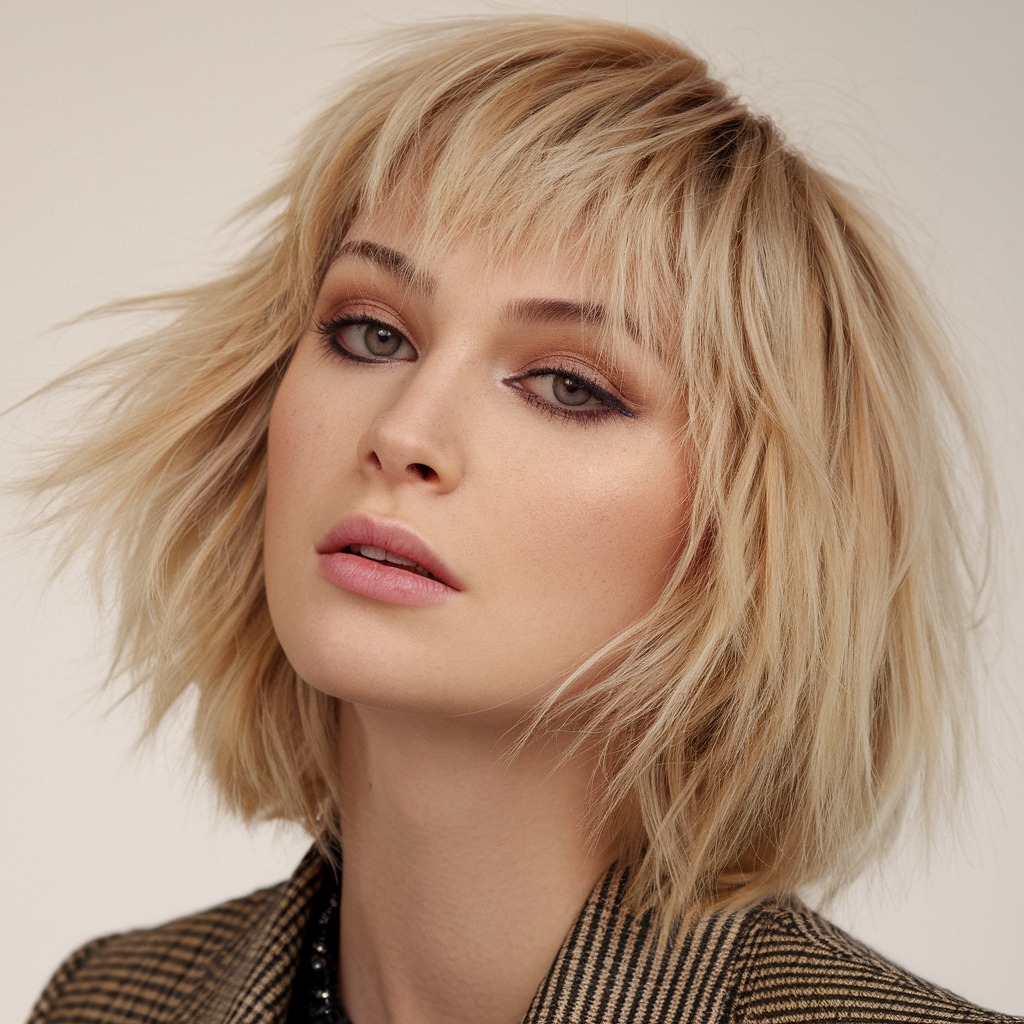 Messy French Bob with Textured Ends