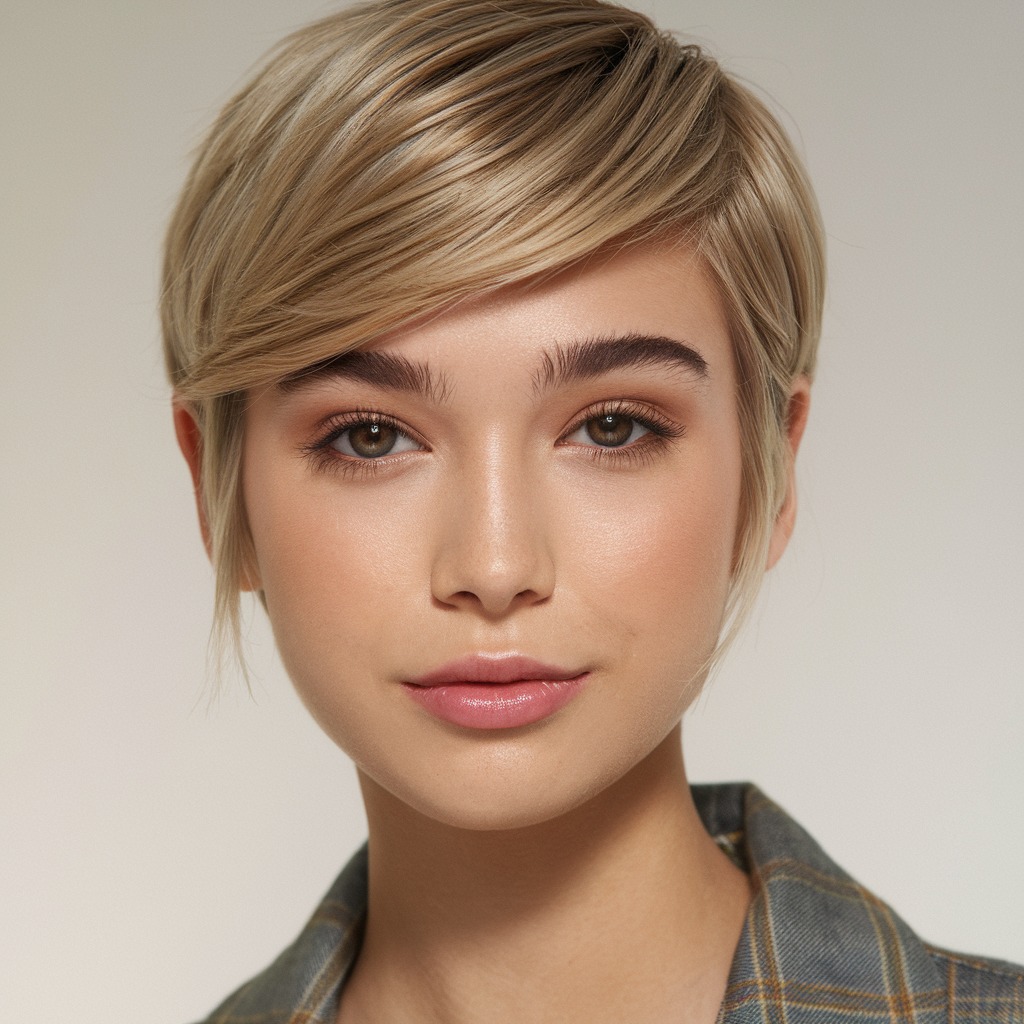 Sleek Pixie with Side-Swept Bangs