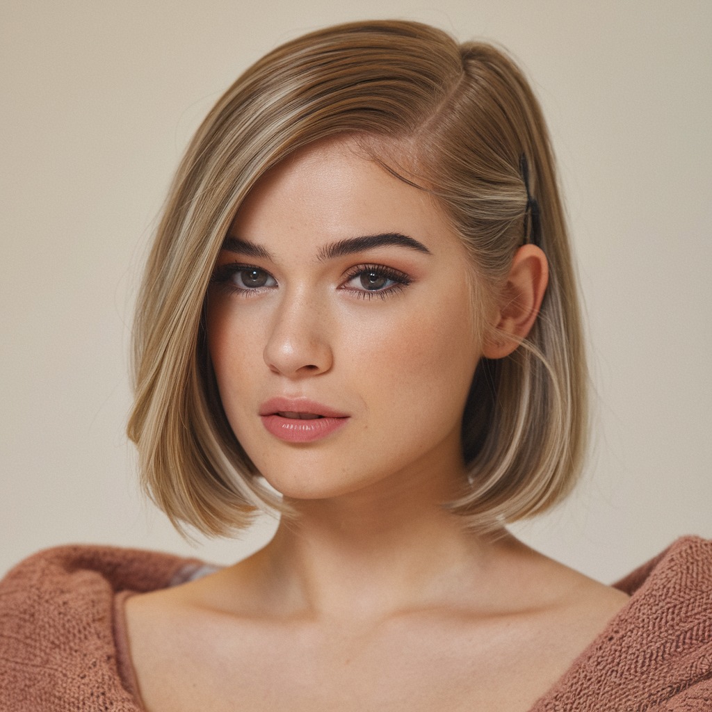 Sleek Side Part Bob