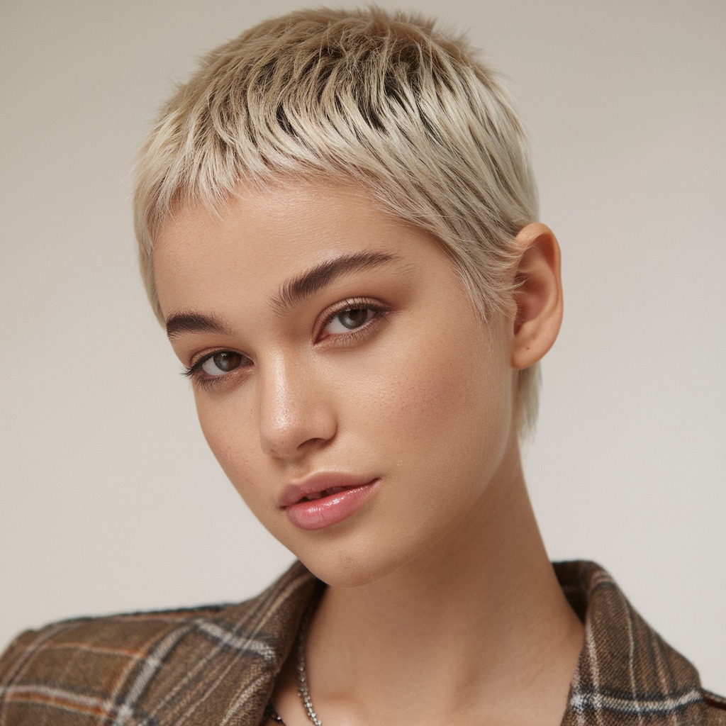 Undercut Pixie with Platinum Highlights