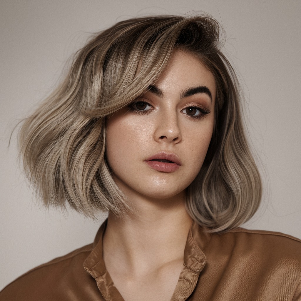 Voluminous Bob with Shadow Roots